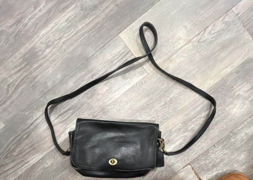 Coach Vintage Black Leather Convertible Crossbody Bag